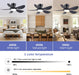 36 Inch Modern Ceiling Fans with Lights, Small Flush Mount Ceiling Fan, Remote/App Control, 5 Reversible Curved Blades, 6 Speeds, 3 CCT Dimmable Lights for Kids Room Bedroom, Black
