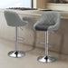 Bar Stools Set of 2 for Kitchen Counter, Height Adjustable Swivel PU Leather Barstools, Modern Bar Chair with Back and Footrest, Grey