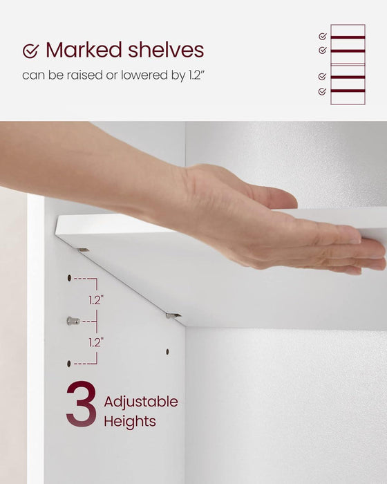 CUSTOS Collection - Bookshelf, 6-Tier Bookcase, Book Shelf, Open Storage Shelf, 9.4 X 23.6 X 63.3 Inches, for Living Room, Home Office, Dinning Room, Cloud White ULBC166T14