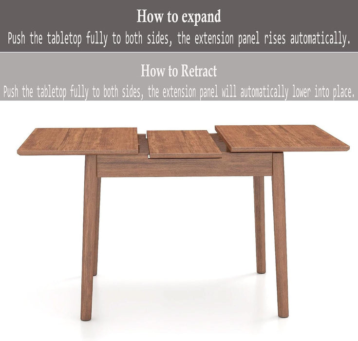 40"-52" Solid Wood Extendable Dining Tables for 2-6 Walnut