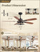 52 Inch Farmhouse Ceiling Fan with Light and Remote, Black Industrial Caged Flush Mount Ceiling Fans with 6 Speed Reversible Motor and Dual Finish 5 Blades, Rustic Ceiling Fan for Living Room, Bedroom
