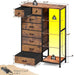 Dresser with LED Lights & Power Outlets, 8 Drawers, 54" H, Brown