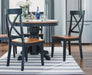 Home Styles Classic Black and Oak Pair of Dining Chairs, with Solid Hardwood Construction, Cottage Oak Finish, X-Style Back, and Mission Style Look, Set of Two