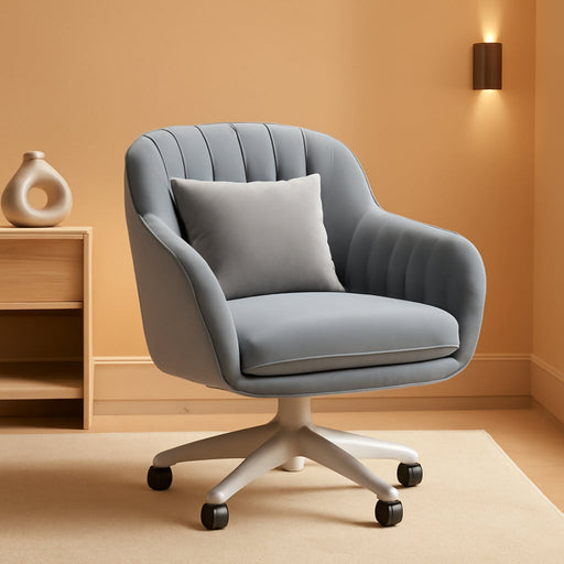 Home Office Chair Computer Chair with Mid-Back Upholstered Modern Tufted Computer Task Chair Swivel Height Adjustable Velvet Accent Chair