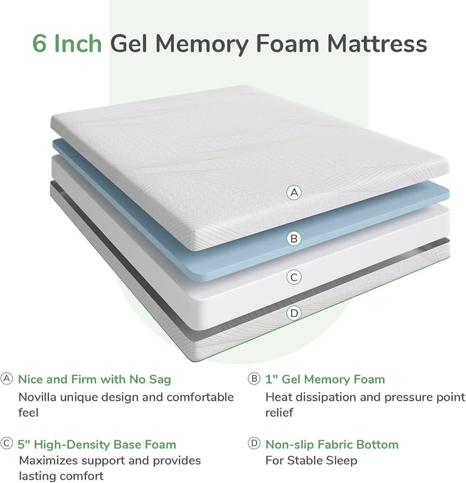 Queen Mattress, Memory Foam Mattress Queen Size 6 Inch, Cooling Queen Size Mattress in a Box for Back Pain Relief, Medium Firm Mattress with Edge Support & Motion Isolation, Ataraxia