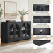 55" Sideboard Buffet Cabinet with Storage, Black