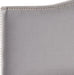 Jeneve Arctic Grey Upholstered Headboard - Silver Nailhead (King)