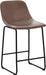TAVR Counter Height Stools Set of 2, 24 Inch Barstools Hold up to 500 Lbs | Armless Faux Leather Bar Stools with Sturdy Metal Legs & Soft Backrest for Kitchen Island, Coffee Shop, Brown