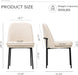 Modern Dining Chairs Set of 2, Fabric Upholstered Dining Room Chairs, Kitchen Chairs with Curved Back and Metal Legs for Dinner Kitchen Farmhouse, Beige
