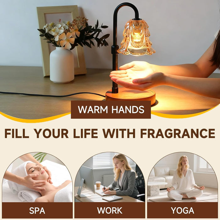 Candle Warmer Lamp Timer Dimmable, Adjustable Brightness&Timer,Smart Candle Melter,Safe&Fast Wax Warmer for Bedroom,Gifts