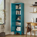 67Inch Peacock Blue Freestanding PowderCoated Steel Cabinet