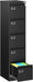 5 Drawer File Cabinet, Black Vertical Filing Cabinets with Lock, Home Office File Folders Storage Cabinet for Letter Legal File Size.