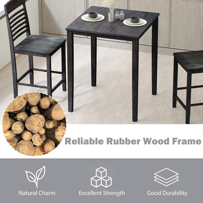 Graphite Square Dining Table Contemporary Solid Wood