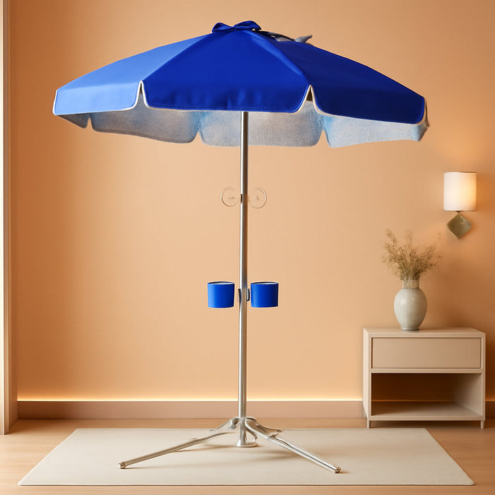 Ultimate Portable Sun Shade Umbrella – Lightweight Adjustable Outdoor Patio & Beach Umbrella with Tripod Base (Blue)