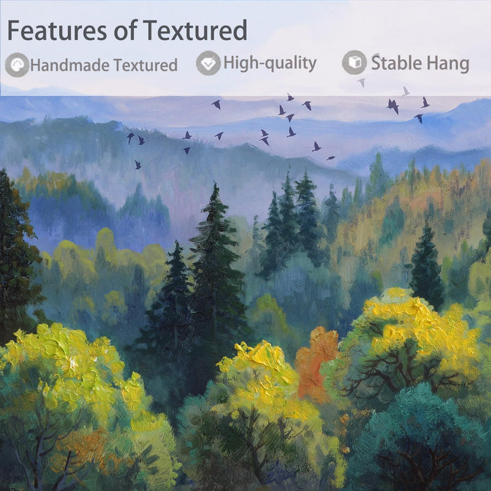 Landscape Wall Art for Living Room Nature Canvas Textured Green Painting Bedroom Framed Large Artwork Home Office Dining Room Kitchen Wall Decor 40"X20"