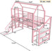Twin Size Metal Loft Bed With UnderbedStorageShelves