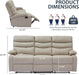 Reclining Couch Sofa Set Leather Recliner Couch Sofa and Loveseat Sets for Living Room, RV, Theater Seating(3 Seat Sofa+Loveseat,Beige)
