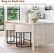 Counter Height Bar Stools Set of 3, Modern Barrel Counter Stools with Backrest and Arms, Black Metal Frames, Linen Fabric Upholstered Accent Barstools for Kitchen Island, Beige