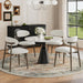 Dining Chairs Set of 4, Upholstered Kitchen & Dining Room Chairs with Curved Back and Bronze Metal Legs, Comfortable Modern Dining Side Chairs for Dining Room, Kitchen, Beige
