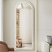 Floor Mirror, Full Length Mirror with Stand, 63"X24" Freestanding Arched Mirror Full Length Hanging or Leaning, Wall Mounted Mirrors with Flannel Frame, Large Mirrors for Bedroom (White)