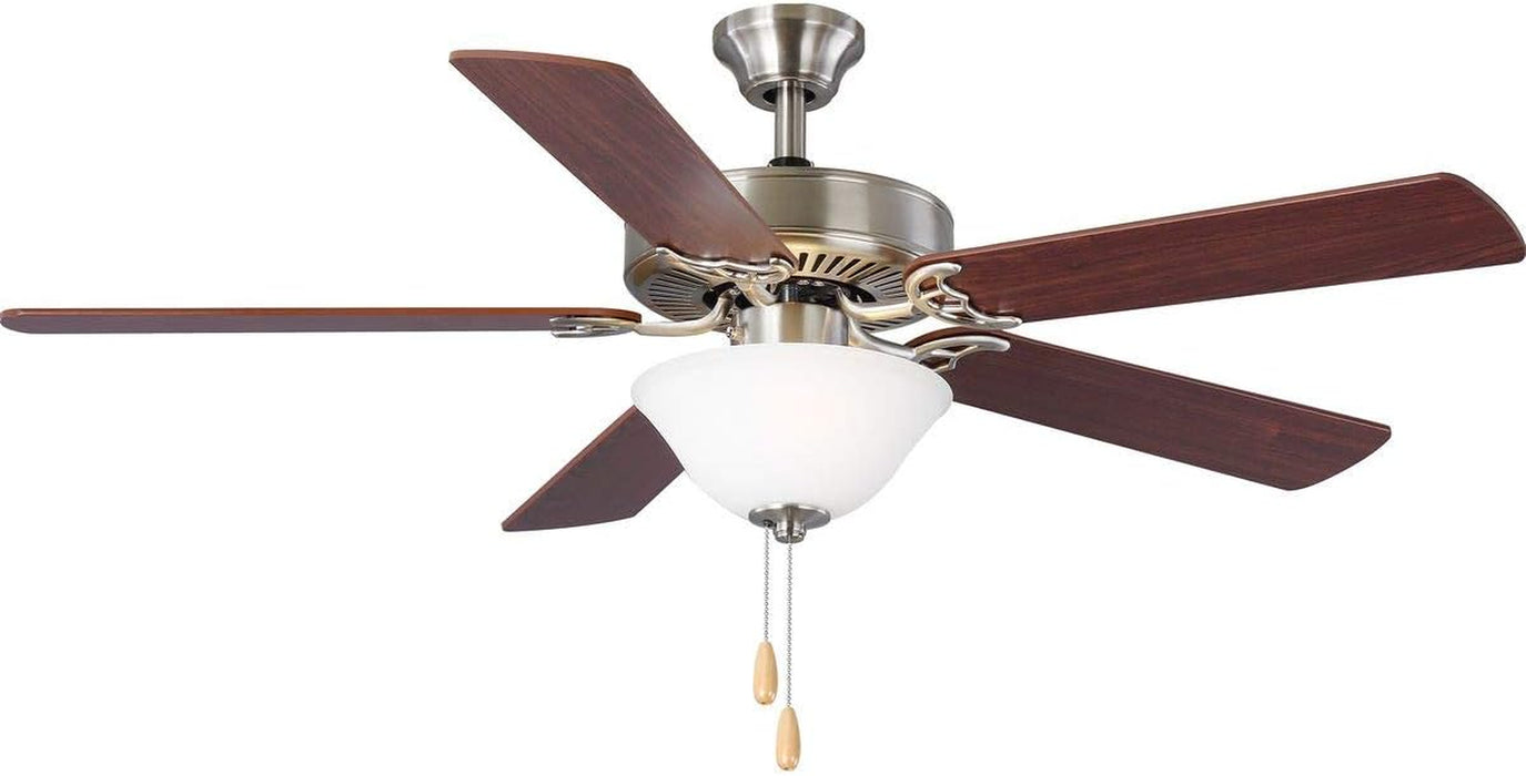 Airpro Collection 52'' Five-Blade Ceiling Fan with White Etched Light Kit