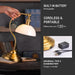 Bankers - Cordless LED Table Lamp, Battery-Operated, Rechargeable, 3-Level Dimming, Universal USB-C Charging, 180° Swivel Head, White Jade Glass Shade, Antique Brass