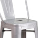 Lily Commercial Grade 4 Pack 30" High Silver Metal Indoor-Outdoor Barstool with Removable Back