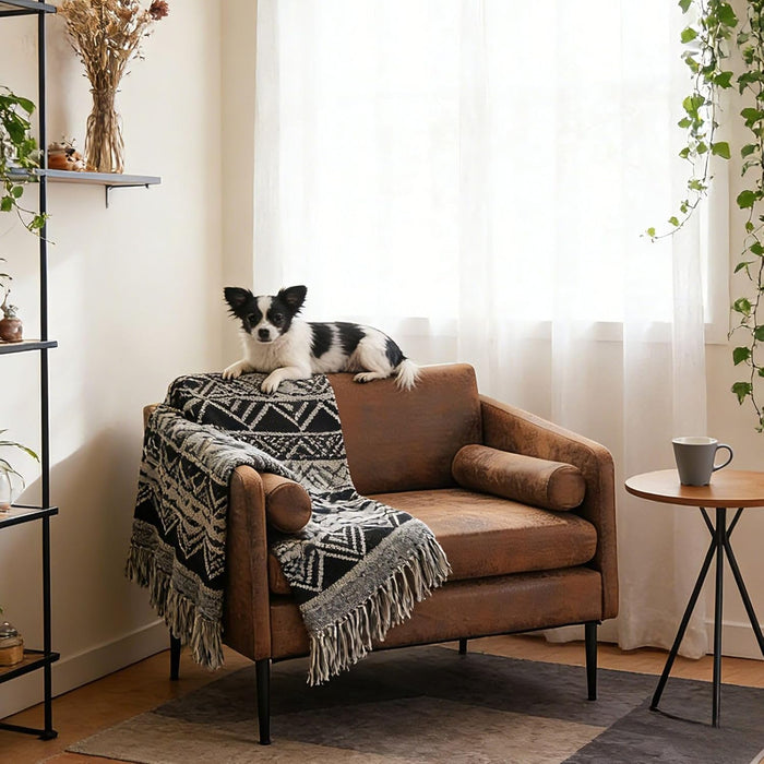 Oversized Bronzing Upholstery Club Chair Metal Legs