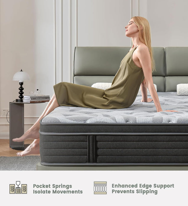12 Inch Full Mattress, Medium Firm Hybrid Mattress in a Box