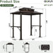 Aluminum Grill Gazebo 8x5ft With Polycarbonate Roof