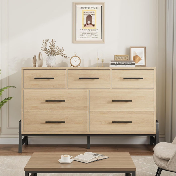 Natural Oak 52InchWide Dresser SleekContemporary Bedroom