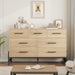 Natural Oak 52InchWide Dresser SleekContemporary Bedroom