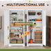 Lockable White Metal Garage Storage Cabinet Shelves