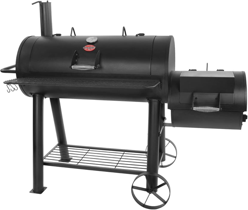 ® Competition Pro® Barrel Grill and Offset Smoker, Includes Side Fire Box for Texas-Style Offset Smoking, Metal Cooking Grates, 1,010 Cooking Square Inches in Black, Model 2823 in Black