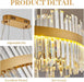 39.3" Dimmable Rectangle LED Crystal Chandeliers,Gold Chandelier Light, 3 Colors Contemporary Pendant Ceiling Light for Dining Room Living Room Kitchen Island Entryway Foyer ,With Remote Control