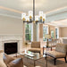 Six Light Black Gold Chandelier Fixture ClearGlassShades