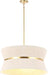 Lighting Collection – Alma Bleached Natural Rattan & Brass Gold 4-Light Adjustable Chandelier, Contemporary Glam Hanging Ceiling Fixture with LED Bulbs Included (CHA4037A)