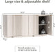 55" Fluted Sideboard Buffet Cabinet with Storage, White Credenza