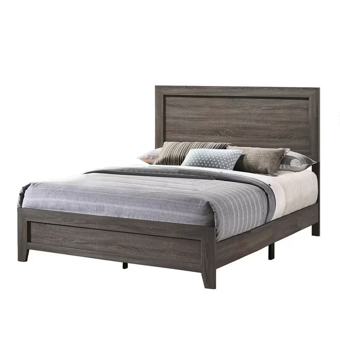 Anastasia 6 Piece Gray Eastern King Panel Bedroom Set