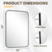 40x30 Inches Black Aluminum Framed Bathroom Mirror