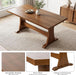 7-Piece Dining Table Set for 6, 63" Walnut Table, Black PU Chairs