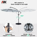 10FT Cantilever Patio Umbrella with Base Included, 360° Rotation Outdoor Offset Umbrella Bonus Fix Frame & Weights Bag for Backyard, Deck, Poolside (Gray)