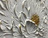 Art,30X45Inch Hand Painted Textured White Flower Oil Painting on Canvas Gold Acrylic Wall Art Abstract Landscape Paintings Stretched and Framed Ready to Hang