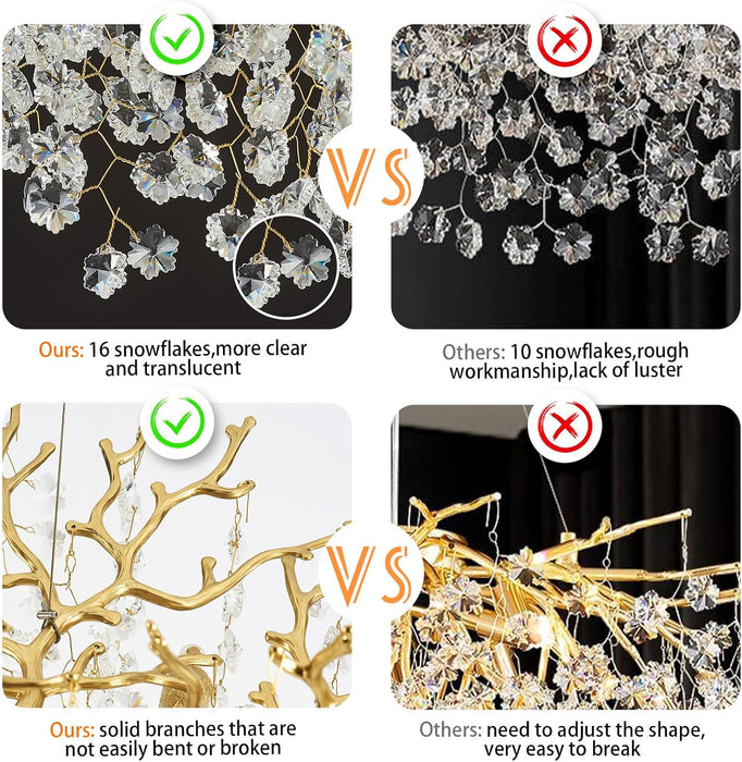 23Inch Gold CrystalBeadChandelier 8Light Ceiling Fixture