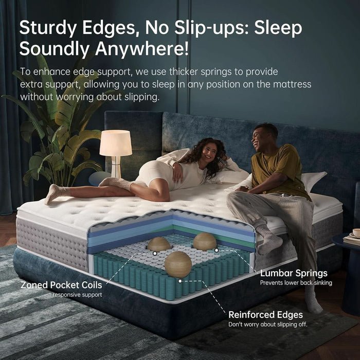 King Size Memory Foam Hybrid Mattress FiberglassFree