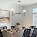 FiftyFiveInch MatteBlack DualHead Linear Chandelier