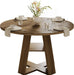 47.2 Inches round Dining Table for 4 to 6 with Open Storage Space,Walnut
