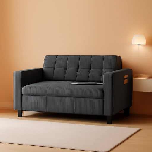 Corduroy Gray 54 Inch Multifunctional Sleeper Sofa