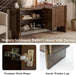 Brown Sideboard Buffet Cabinet, Modern Storage Accent Entryway Cabinet with 4 Doors, Farmhouse Wooden Buffet Media Console Credenza for Living Room/Kitchen/Hallway