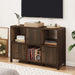 6 Cube Storage Organizer Book Shelf, Horizontal Bookshelf with 3 Doors, 3 Tier Wooden Bookcase for Living Room, Home Office (Dark Walnut)